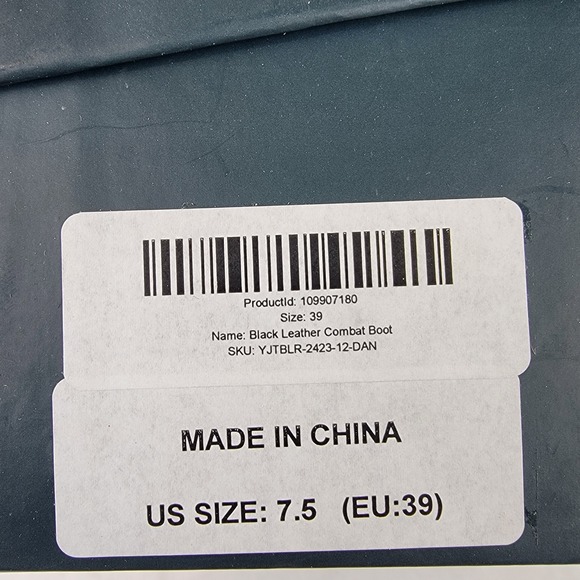 Womens Black Leather Lace Up Combat Boots Side Zip Chunky Sole EU 39 US 7.5 NEW - Picture 7 of 7